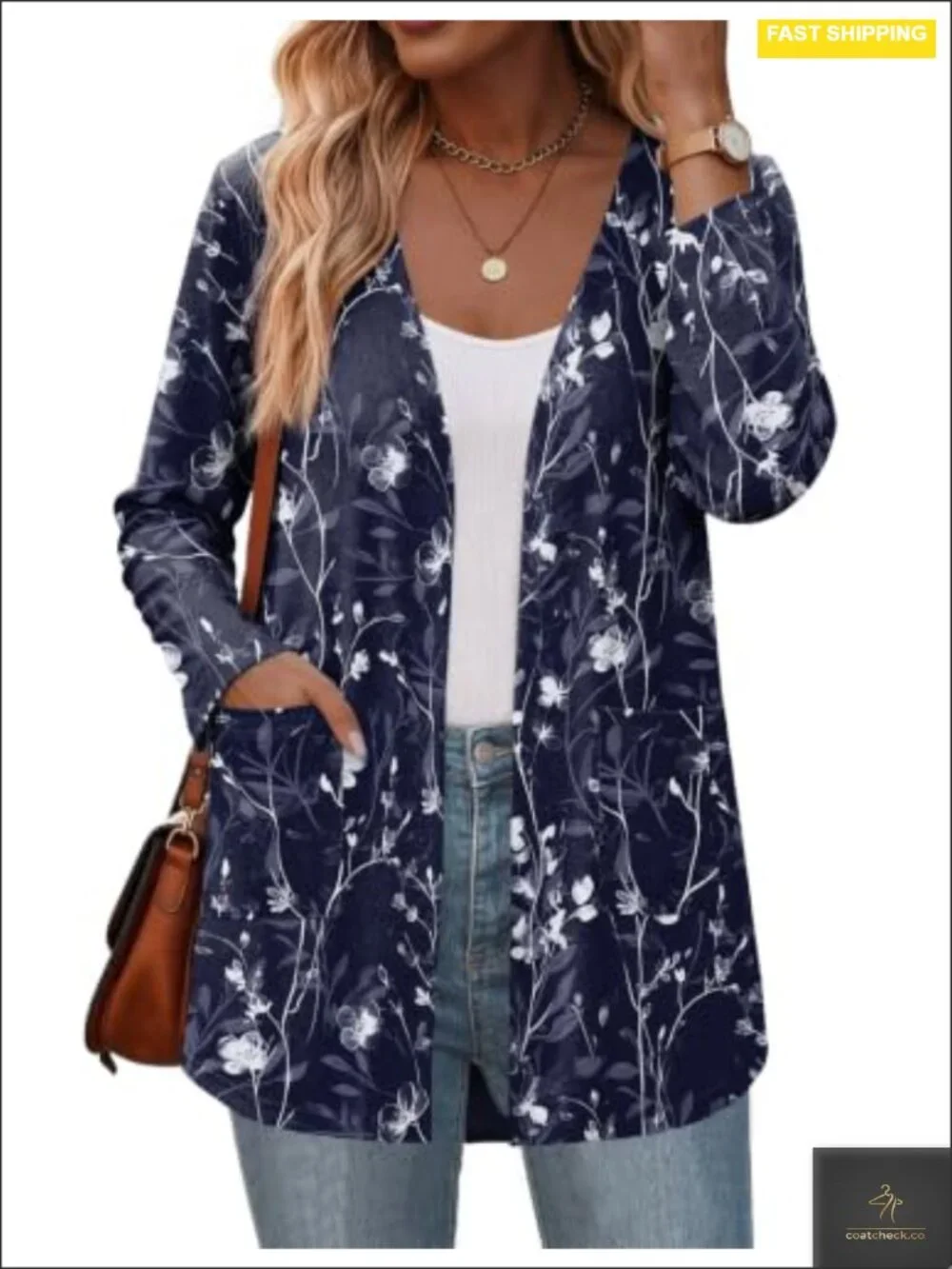 Lightweight Long Sleeve Open Front Cardigan with Pockets